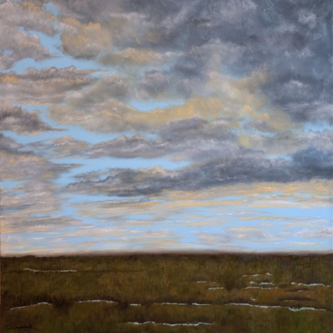 Sunset on the Marsh by Darlene Langendonk | Oil on gallery wrapped canvas Sunset on the Marsh